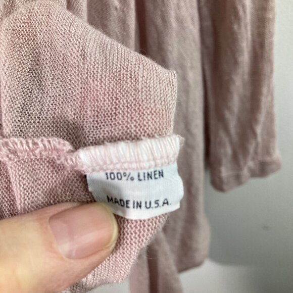 Absolutely Abigails Linen Lagenlook Tunic XL Asymmetrical Dusty Pink Linen - Picture 8 of 9